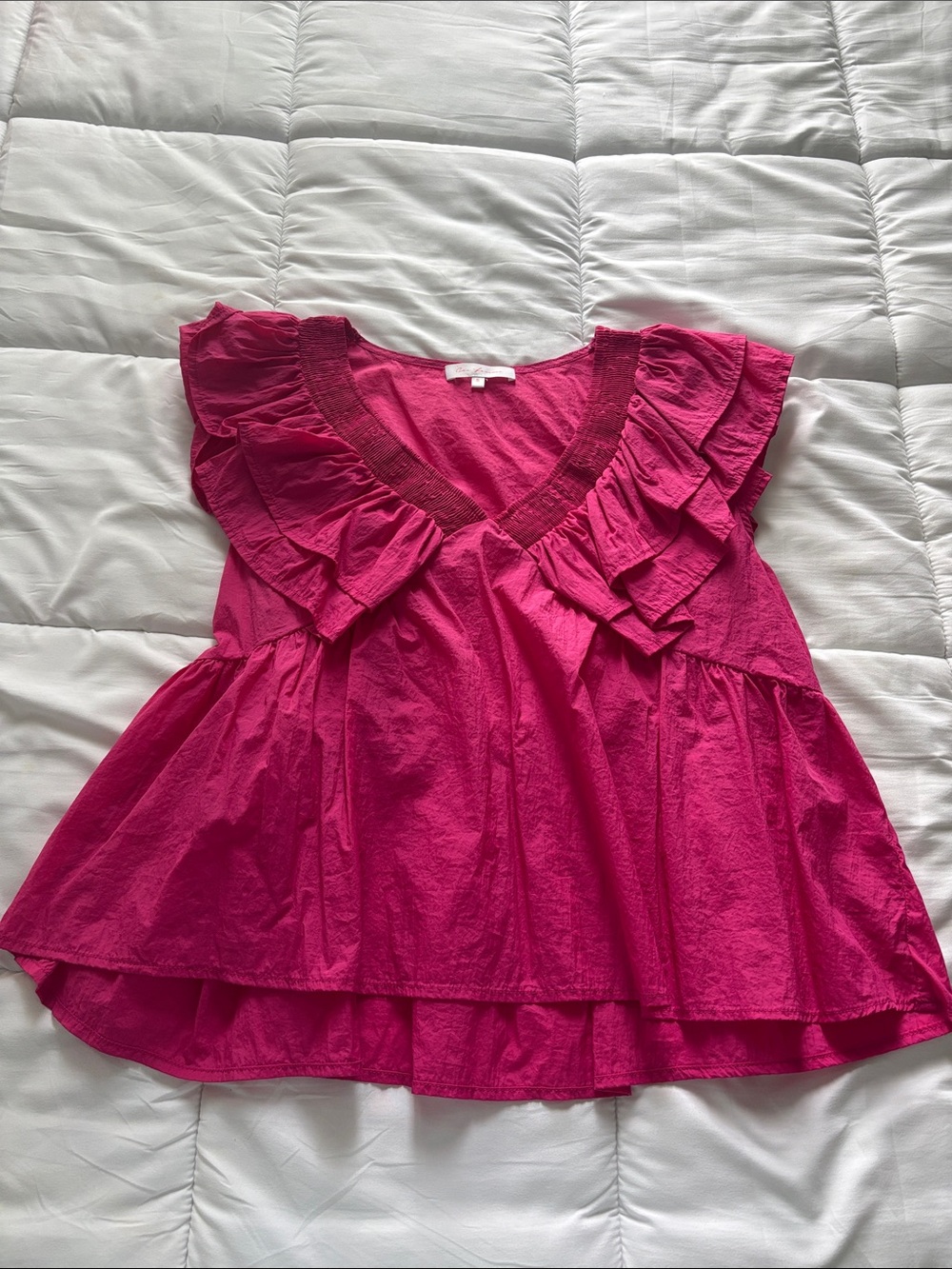 Hot pink ruffle top